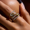 Wholesale Rhinestone Ring Titanium Steel Non Fading Geometric Style Electroplated Women's Jewelry