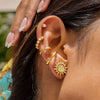 Wholesale Rhinestone Stainless Steel Geometric Sun Earrings For Women Light Luxury Non Fading Electroplated Minimalist Jewelry