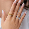 Wholesale Rhinestone Tassel Ring In Geometric Shape Stainless Steel Electroplated Nonfading Light Luxury Jewelry For Women