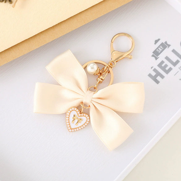 Wholesale Ribbon Bow Fabric Keychain Hanging Ornaments Semi Manual Accessories