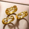 Wholesale Ring Alloy Retro Style Letter Pattern Electroplated Jewelry