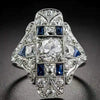 Wholesale Ring Alloy White Sapphire Zircon Rhombus Electroplated Unisex