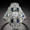 Wholesale Ring Alloy White Sapphire Zircon Rhombus Electroplated Unisex