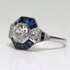 Wholesale Ring Alloy White Sapphire Zircon Rhombus Electroplated Unisex