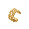 Wholesale Ring And Bracelet Elegant Style Titanium Steel Gold Plated Geometric And Leaves Heart Design