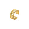 Wholesale Ring And Bracelet Elegant Style Titanium Steel Gold Plated Geometric And Leaves Heart Design