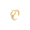 Wholesale Ring And Bracelet Elegant Style Titanium Steel Gold Plated Geometric And Leaves Heart Design