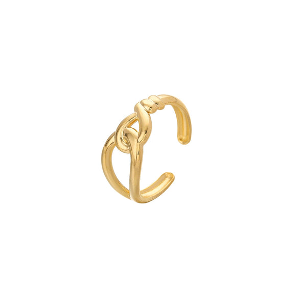 Wholesale Ring And Bracelet Elegant Style Titanium Steel Gold Plated Geometric And Leaves Heart Design