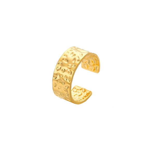 Wholesale Ring And Bracelet Elegant Style Titanium Steel Gold Plated Geometric And Leaves Heart Design