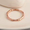 Wholesale Ring Bamboo Style Titanium Steel Rhombus 18K Gold Plated Jewelry