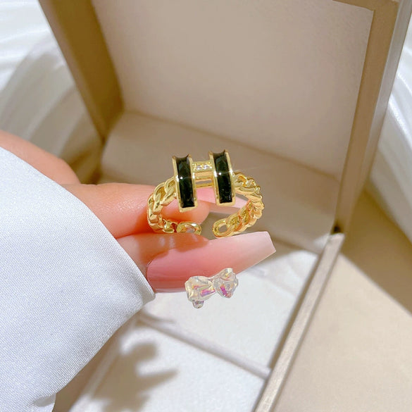 Wholesale Ring Brass Crown Pattern Cartoon Style Electroplated