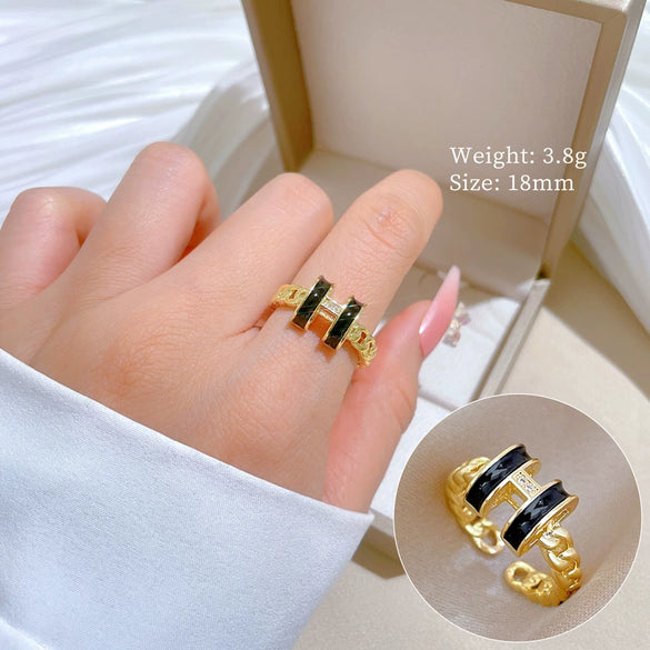 Wholesale Ring Brass Crown Pattern Cartoon Style Electroplated