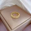 Wholesale Ring Brass Geometric Rectangular Opening With The Crown Pattern Zircon Inlay For Women