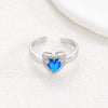 Wholesale Ring Brass Goldplated Heart Shape Imitation Sapphire Diamond Electroplated Fashion Simple Cute Women's