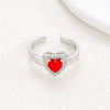 Wholesale Ring Brass Goldplated Heart Shape Imitation Sapphire Diamond Electroplated Fashion Simple Cute Women's
