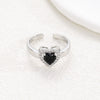 Wholesale Ring Brass Goldplated Heart Shape Imitation Sapphire Diamond Electroplated Fashion Simple Cute Women's