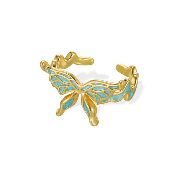 Wholesale Ring Copper Butterfly Flower Heart Shape Bow Tie Electroplated Simple Fashion Light Luxury