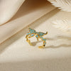 Wholesale Ring Copper Butterfly Flower Heart Shape Bow Tie Electroplated Simple Fashion Light Luxury