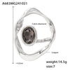 Wholesale Ring Copper Czech Diamond Geometric Exaggerated Electroplated For Women