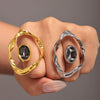 Wholesale Ring Copper Czech Diamond Geometric Exaggerated Electroplated For Women