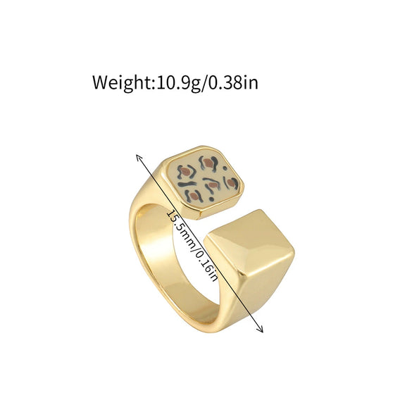 Wholesale Ring Copper Dripping Oil Geometric Electroplated Elegant Fashion Retro Jewelry