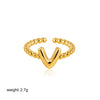 Wholesale Ring Copper Electroplated English Letter Jewelry