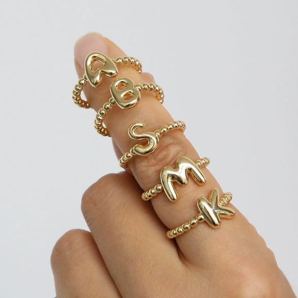 Wholesale Ring Copper Electroplated English Letter Jewelry