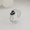Wholesale Ring Copper Electroplated Geometric Heart Shape Serrated Love Open Ring Unisex Retro Creative
