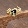Wholesale Ring Copper Electroplated Geometric Heart Shape Serrated Love Open Ring Unisex Retro Creative