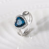 Wholesale Ring Copper Electroplated Geometric Heart Shape Serrated Love Open Ring Unisex Retro Creative