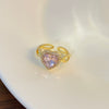 Wholesale Ring Copper Electroplated Geometric Heart Shape Serrated Love Open Ring Unisex Retro Creative