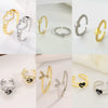 Wholesale Ring Copper Electroplated Geometric Heart Shape Serrated Love Open Ring Unisex Retro Creative