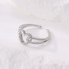 Wholesale Ring Copper Electroplated Geometric Heart Shape Serrated Love Open Ring Unisex Retro Creative