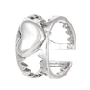Wholesale Ring Copper Electroplated Geometric Heart Shape Serrated Love Open Ring Unisex Retro Creative