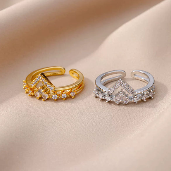 Wholesale Ring Copper Electroplated Geometric Heart Shaped Unisex Cold Style Light Luxury