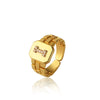 Wholesale Ring Copper Electroplating Letter Design Unisex Retro Adjustable