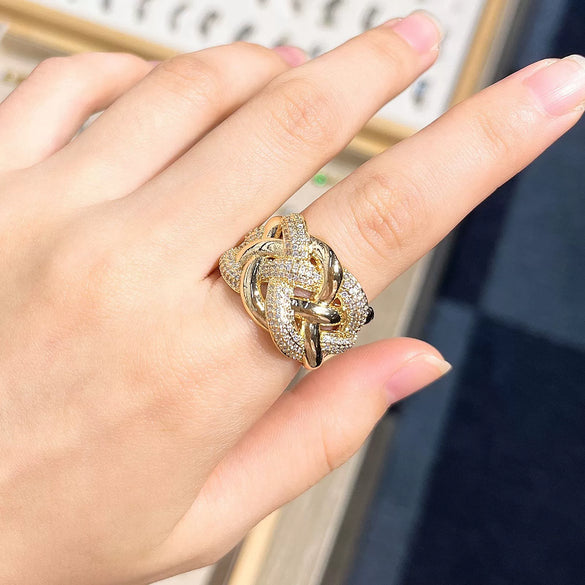 Wholesale Ring Copper Exaggerated Geometric Electroplating Unisex