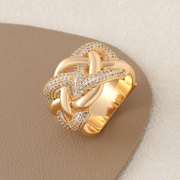Wholesale Ring Copper Exaggerated Geometric Electroplating Unisex