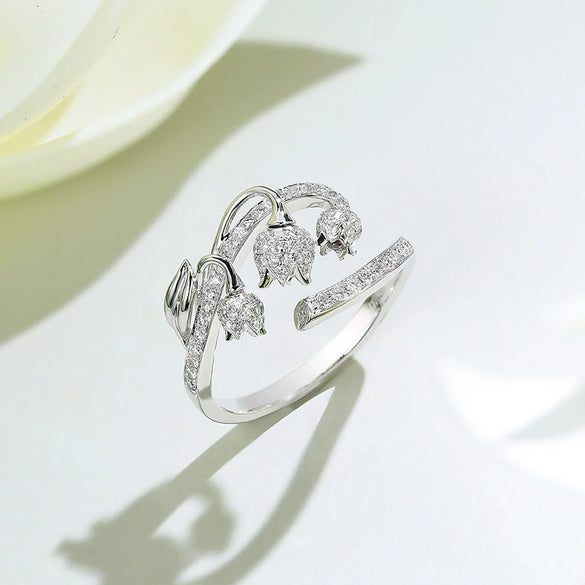 Wholesale Ring Copper Flower Zircon Design