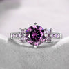 Wholesale Ring Copper Fourclaw Inlaid Zircon Geometric Princess Style