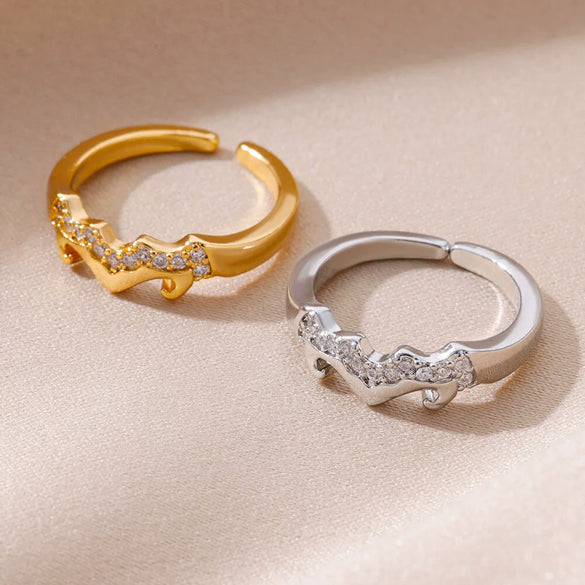 Wholesale Ring Copper Geometric Electroplating Colorful Zircon Square Open Unisex Women's