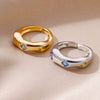 Wholesale Ring Copper Geometric Electroplating Colorful Zircon Square Open Unisex Women's