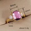 Wholesale Ring Copper Geometric Inlaid Zircon For Women Retro Exaggerated Personality Style