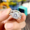 Wholesale Ring Copper Geometric Inlaid Zircon Fresh Style For Women And Couple