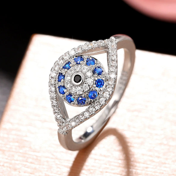 Wholesale Ring Copper Geometric Inlaid Zircon Unique Design