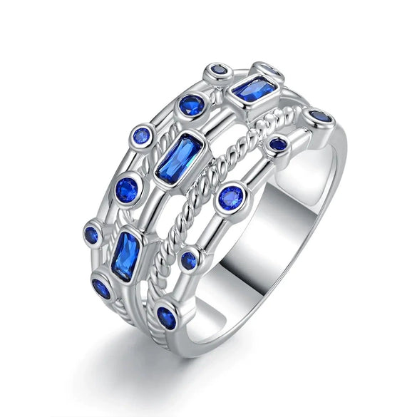 Wholesale Ring Copper Geometric Inlaid Zircon Unisex