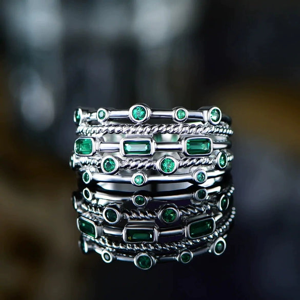 Wholesale Ring Copper Geometric Inlaid Zircon Unisex