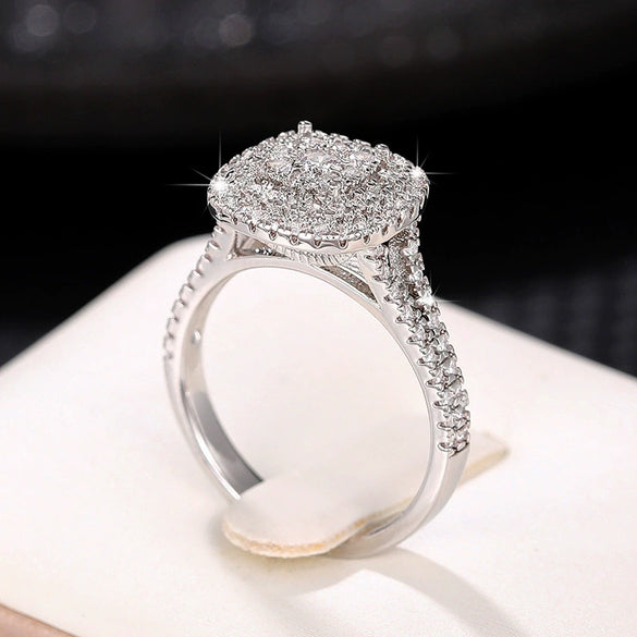 Wholesale Ring Copper Geometric Inlaid Zircon Women's Unisex