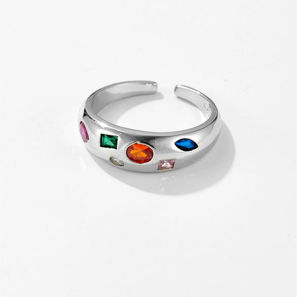 Wholesale Ring Copper Geometric Irregular Electroplated With Platinum And 18K Gold Fashion Unisex