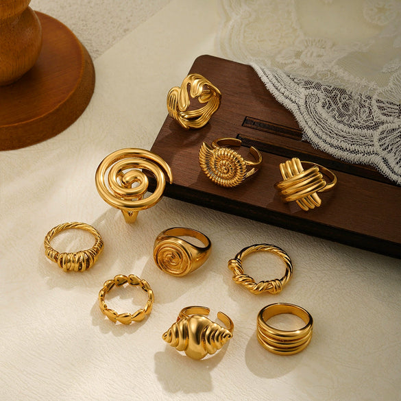 Wholesale Ring Copper Geometric Light Luxury Style Electroplating